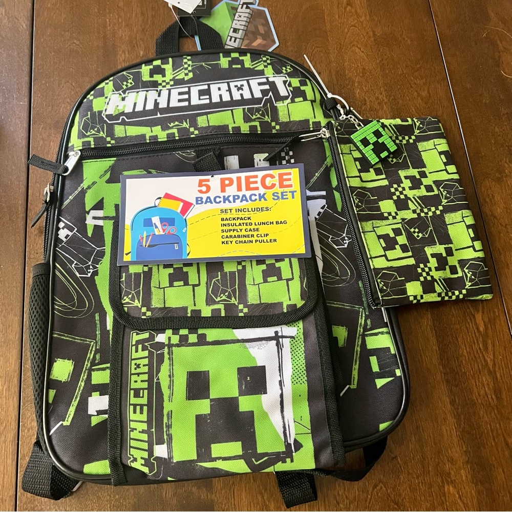 Minecraft 5 Piece Backpack